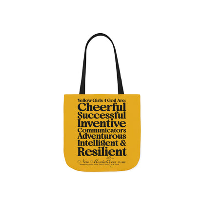 Yellow Girls 4 God Tote Bag - You Are Cheerful, Successful, Inventive, Communicators, Adventurous, Intelligent, and Resilient!