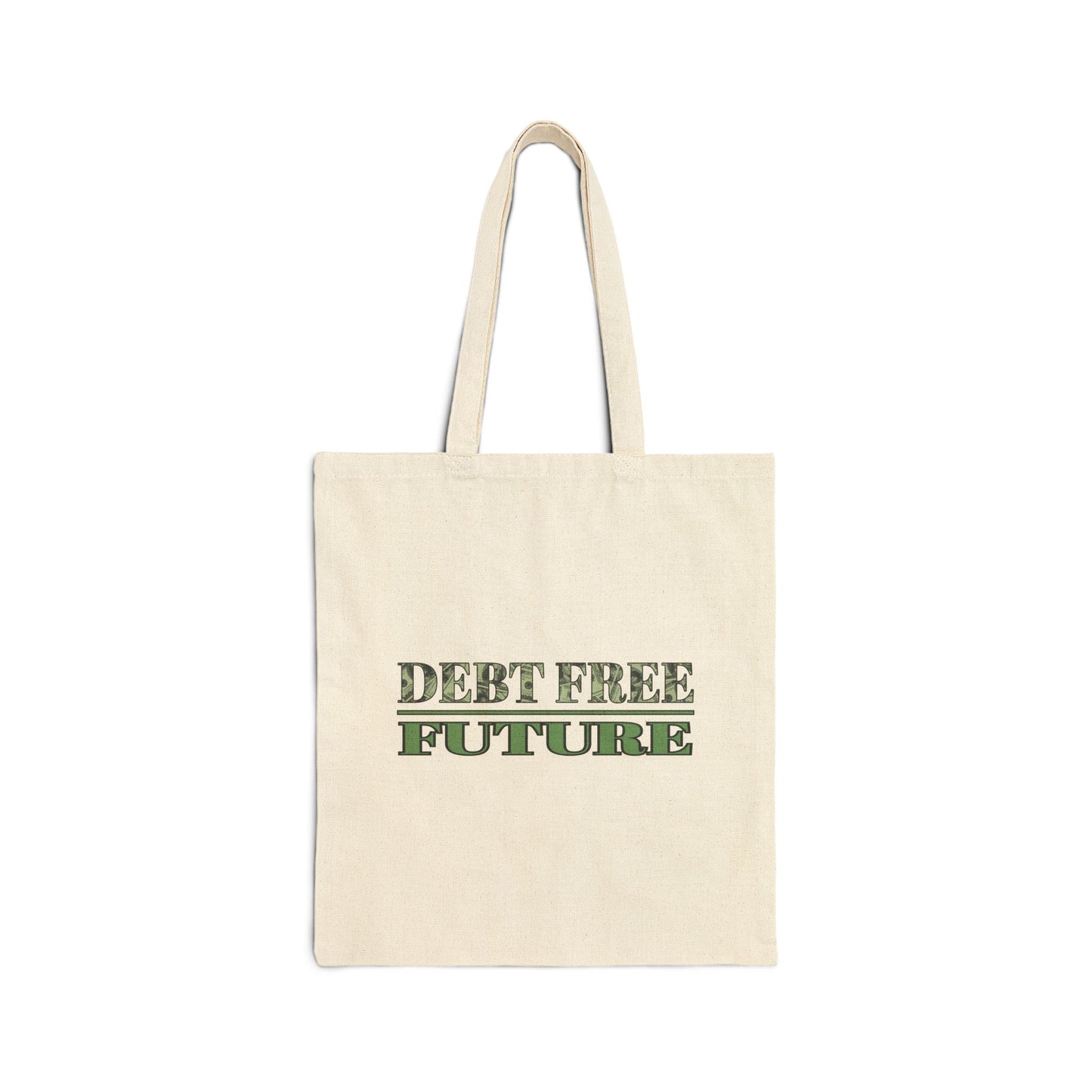 Debt Free Future Tote Bag - Faith-Inspired Financial Freedom & Abundance Affirmation Bag - Canvas, White, Black