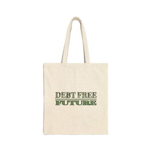 Debt Free Future Tote Bag - Faith-Inspired Financial Freedom & Abundance Affirmation Bag - Canvas, White, Black