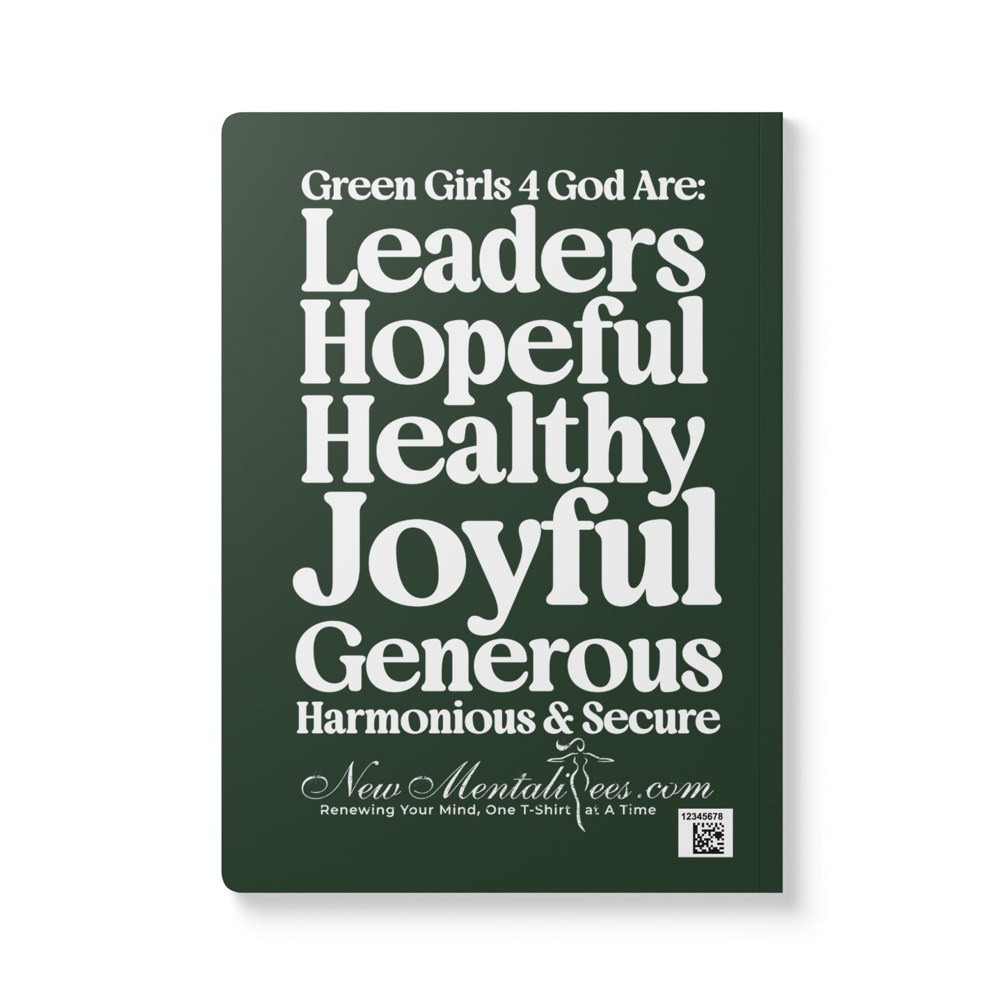 Green Girls 4 God Softcover Journal – Double-Sided Inspirational Faith Journal | 100 or 200 Pages | Notebook for Girls & Women Who Love God