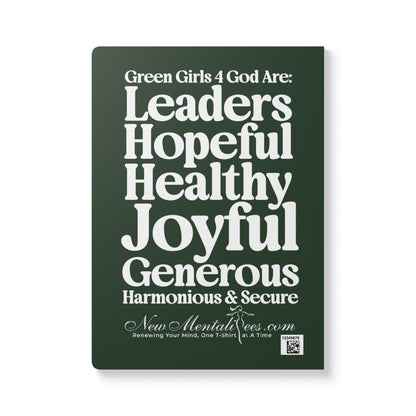 Green Girls 4 God Softcover Journal – Double-Sided Inspirational Faith Journal | 100 or 200 Pages | Notebook for Girls & Women Who Love God