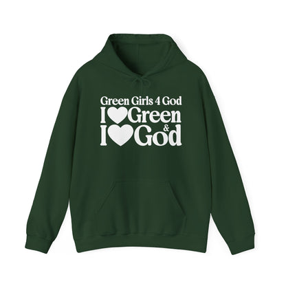 Green Girls 4 God Youth Hoodie - You are A Leader, Helpful, Healthy, Joyful, Generous, Harmonious and Secure!