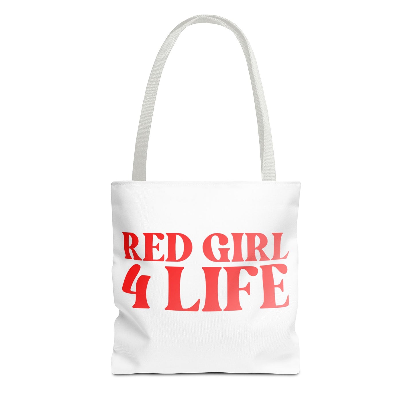 Red Girl 4 Life Tote Bag - Cute White Bag for Women and Girls, Double Sided Inspirational Tote