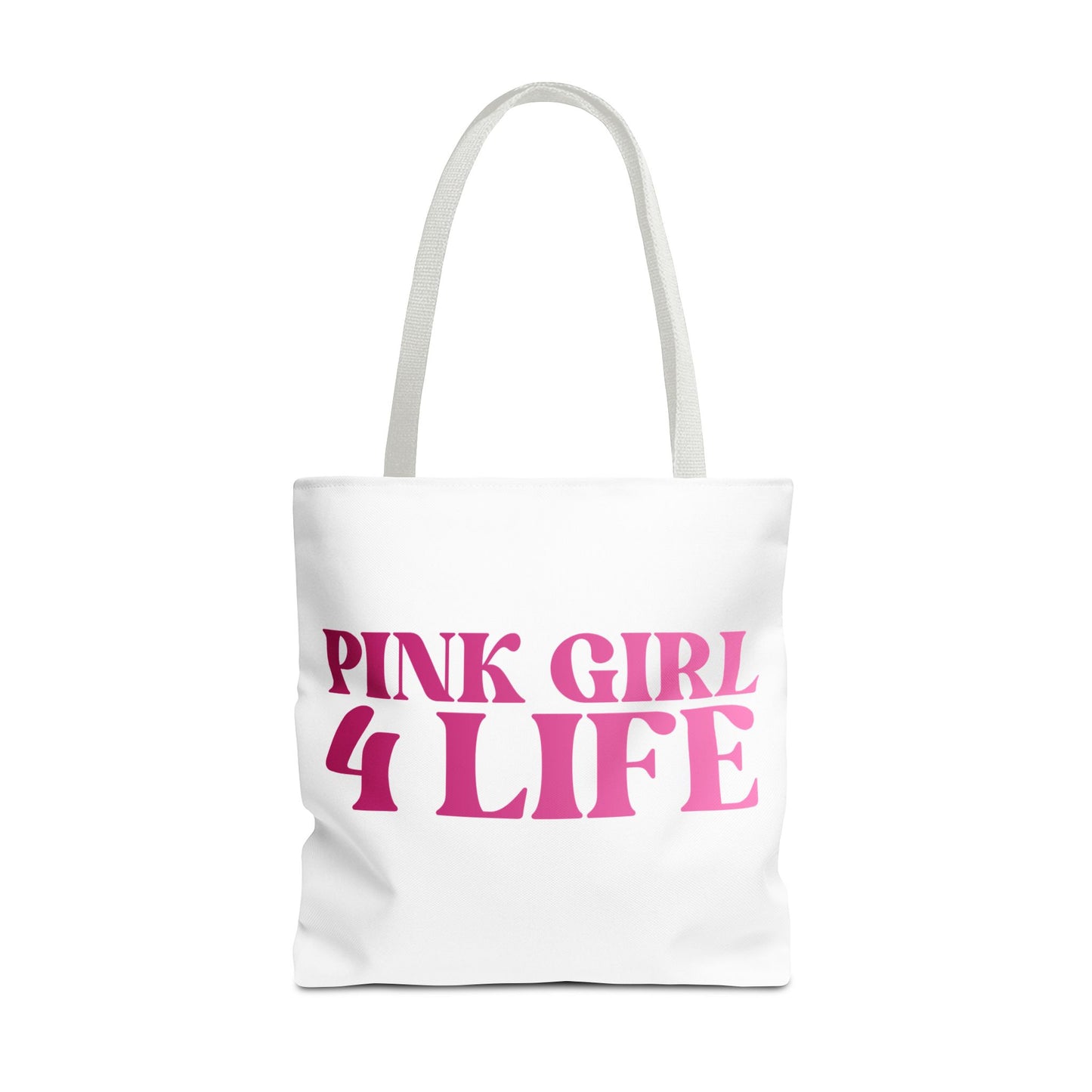 Pink Girl 4 Life Tote Bag - Cute White Bag for Women and Girls, Double Sided Inspirational Tote