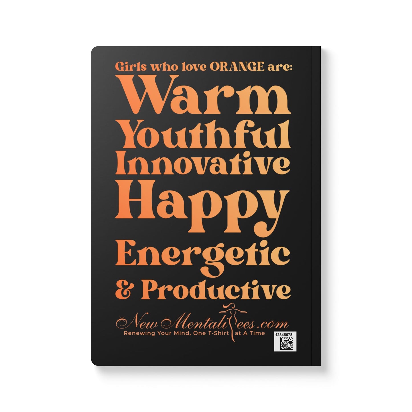 Orange Girl 4 Life (Black) Softcover Journal – Double-Sided Inspirational Journal | 100 or 200 Pages | Notebook for Girls & Women Who Love Orange