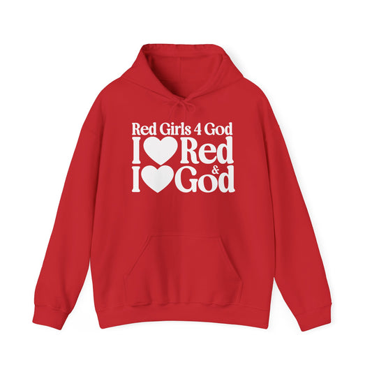 Red Girls 4 God Adult Hoodie -  You are Loving, Passionate, Courageous, Confident, Strong, Enthusiastic, and Powerful!