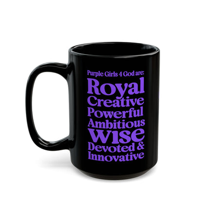 Purple Girls 4 God Mug - Black Contrast Collection