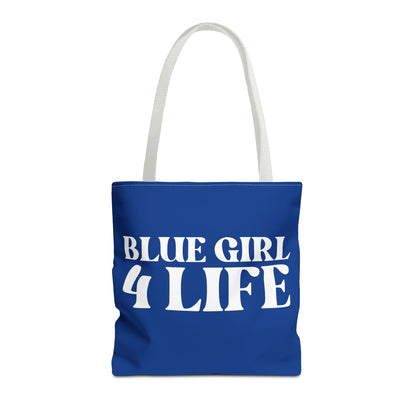 Blue Girl 4 Life Tote Bag - Cute Blue Bag for Women and Girls, Double Sided Inspirational Tote