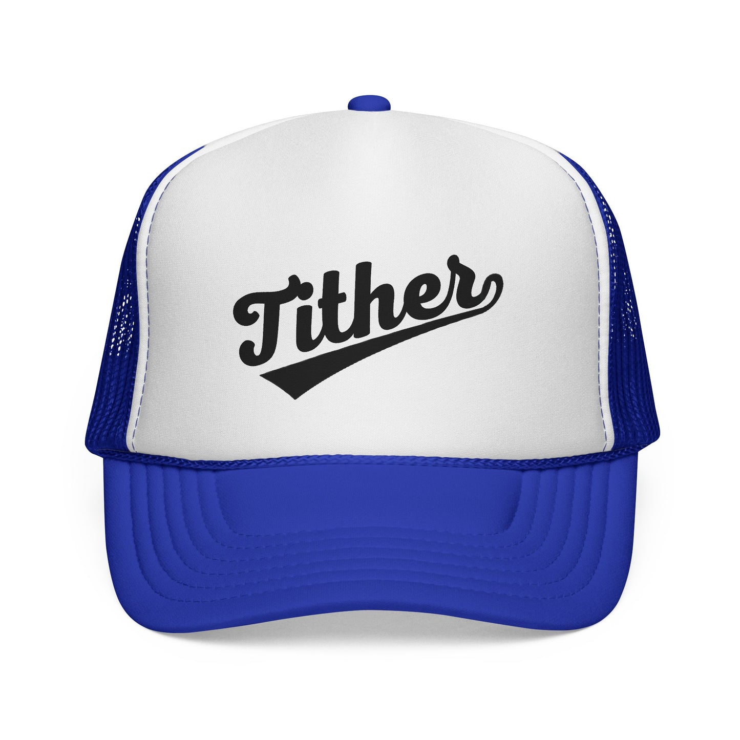Tither Trucker Hat | Baseball Script Cap | Inspirational Snapback Hat |  Positive Lifestyle Cap | Statement Trucker Hat