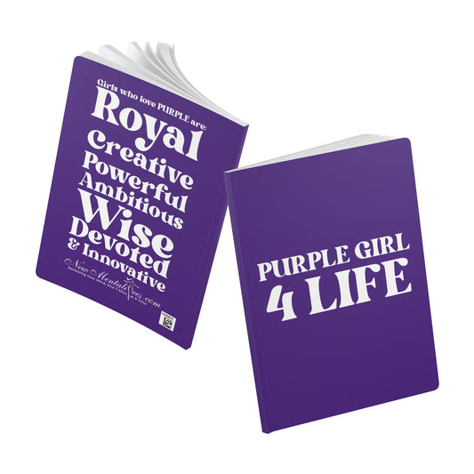Purple Girl 4 Life Softcover Journal – Double-Sided Inspirational Journal | 100 or 200 Pages | Notebook for Girls & Women Who Love Purple