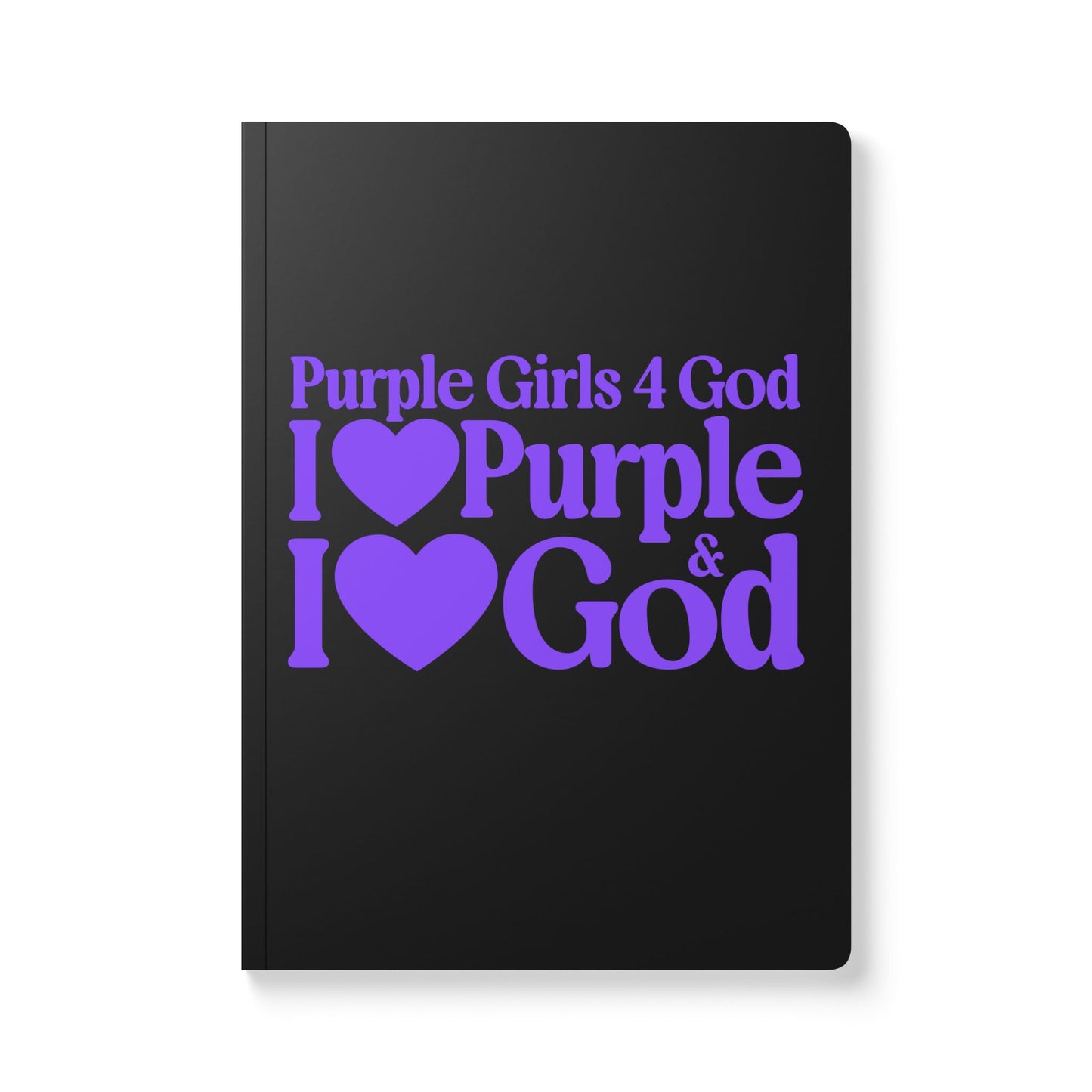 💜 Purple Girls 4 God Black Contrast Softcover Journal – Double-Sided Inspirational Faith Journal | 100 or 200 Pages | Notebook for Girls & Women Who Love God