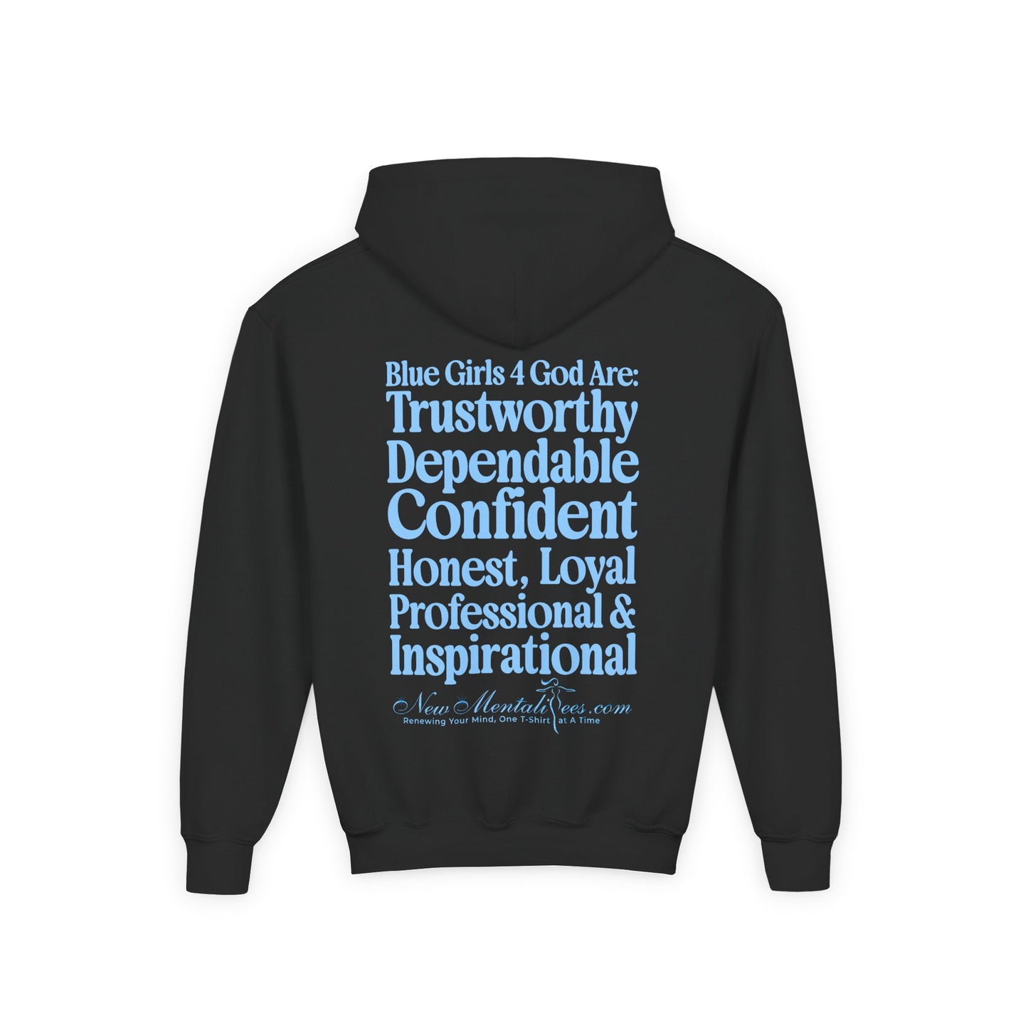 Blue Girls 4 God Youth Hoodie | Black Contrast