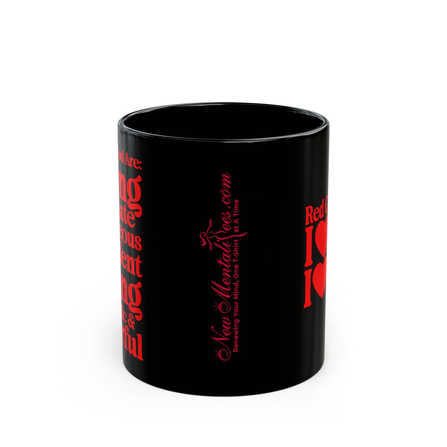 Red Girls 4 God Mug - Black Contrast Collection
