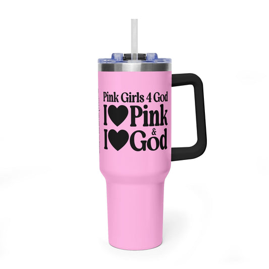 Pink Girls 4 God Colorful Tumbler - Faith Filled Women Who Love Pink