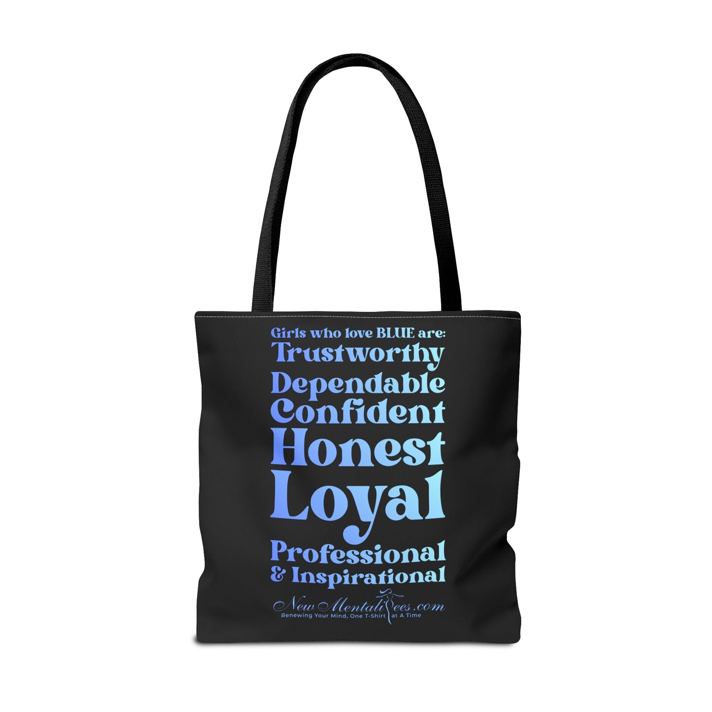 Blue Girl 4 Life Tote Bag - Cute Black Bag for Women and Girls, Double Sided Inspirational Tote