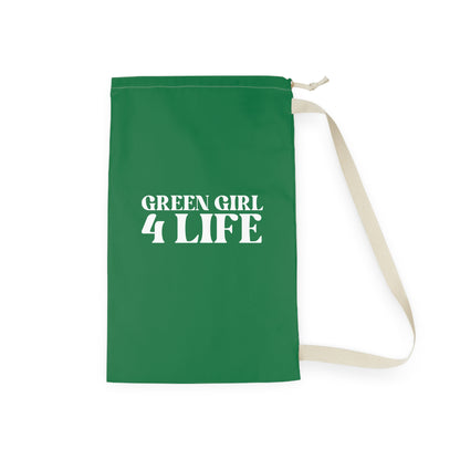 Green Girl 4 Life Laundry Bag – Double-Sided Inspirational Green Girl Laundry Sack | Spun Polyester Drawstring Bag