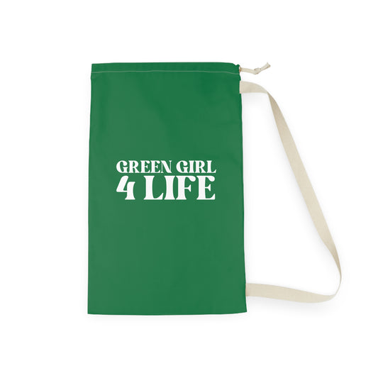 Green Girl 4 Life Laundry Bag – Double-Sided Inspirational Green Girl Laundry Sack | Spun Polyester Drawstring Bag