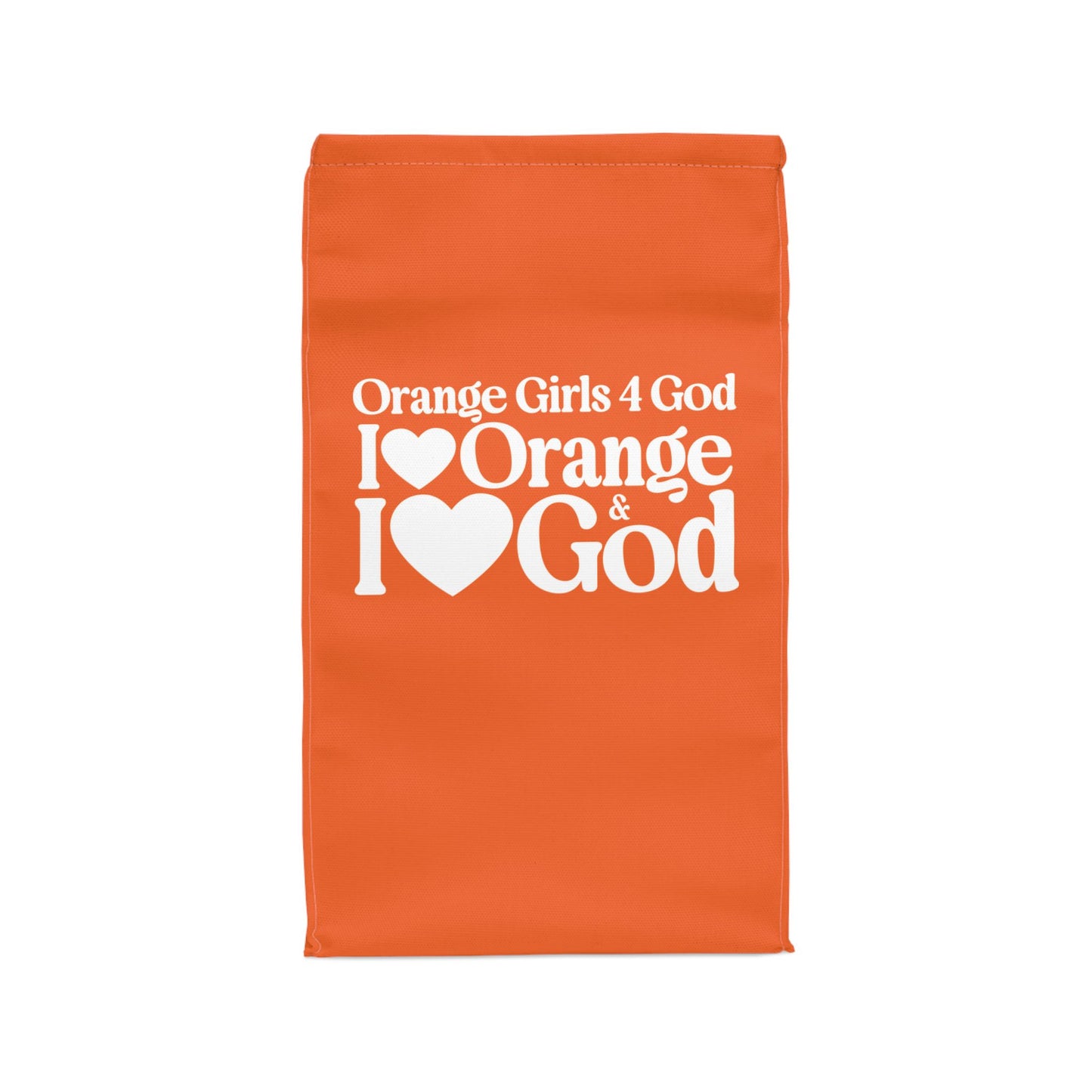 Orange Girls 4 God Lunch Tote – Double-Sided Inspirational Faith Lunch Bag | Insulated Lunch Bag | Gift for Girls & Women