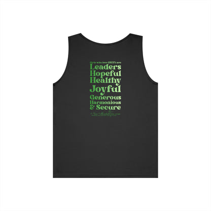 Green Girl 4 Life Ladies Sleeveless Black Tank Top | Double-Sided Graphic Tank | Inspirational Tank for Women (Unisex)