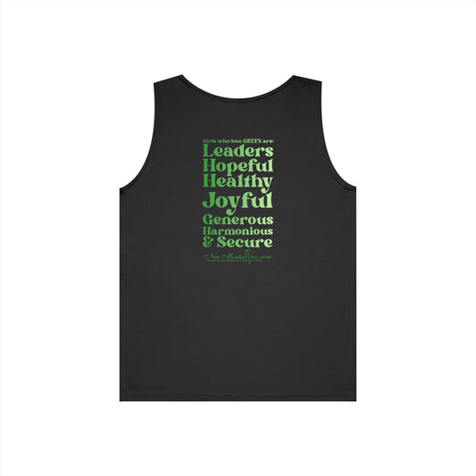 Green Girl 4 Life Ladies Sleeveless Black Tank Top | Double-Sided Graphic Tank | Inspirational Tank for Women (Unisex)