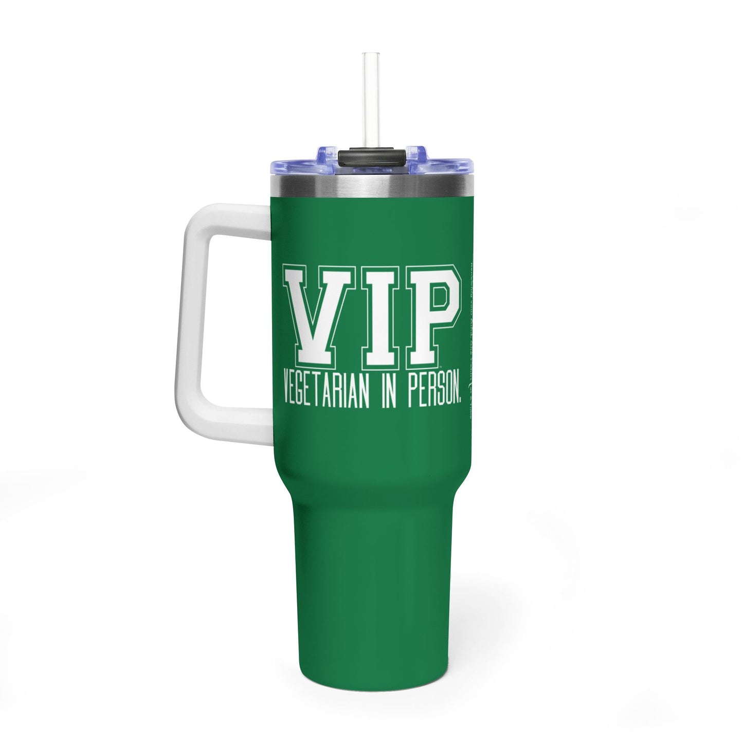 VIP Vegetarian In Person 40 oz Tumbler | Large Travel Cup | Plant-Based Lifestyle Gift
