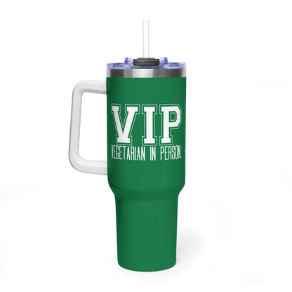 VIP Vegetarian In Person 40 oz Tumbler | Large Travel Cup | Plant-Based Lifestyle Gift