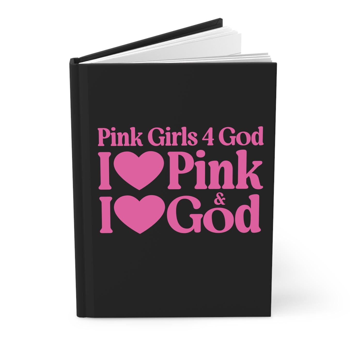 Pink Girls for God Black Hardcover Journal – Double-Sided Inspirational Notebook | Matte Hardcover | 150 Lined Pages |Gift for Women & Girls