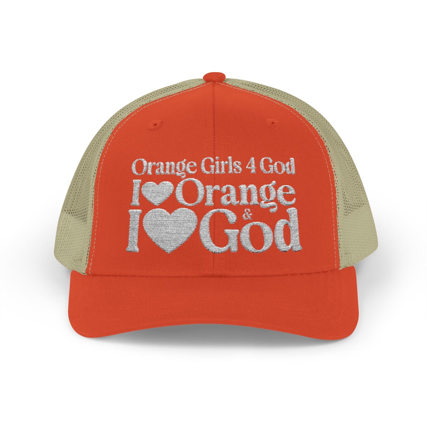 Orange Girls 4 God Embroidered Adjustable Adult Sized Baseball Cap – Opulent Orange Faith-Based Hat