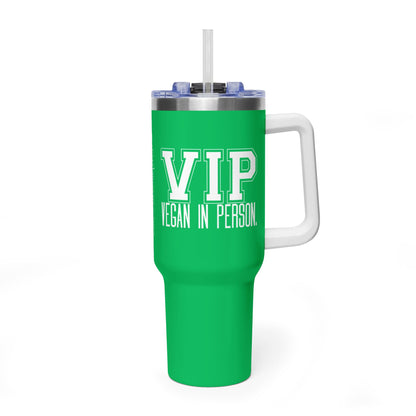 VIP Vegan In Person 40 oz Tumbler | Large Travel Cup | Plant-Based Lifestyle