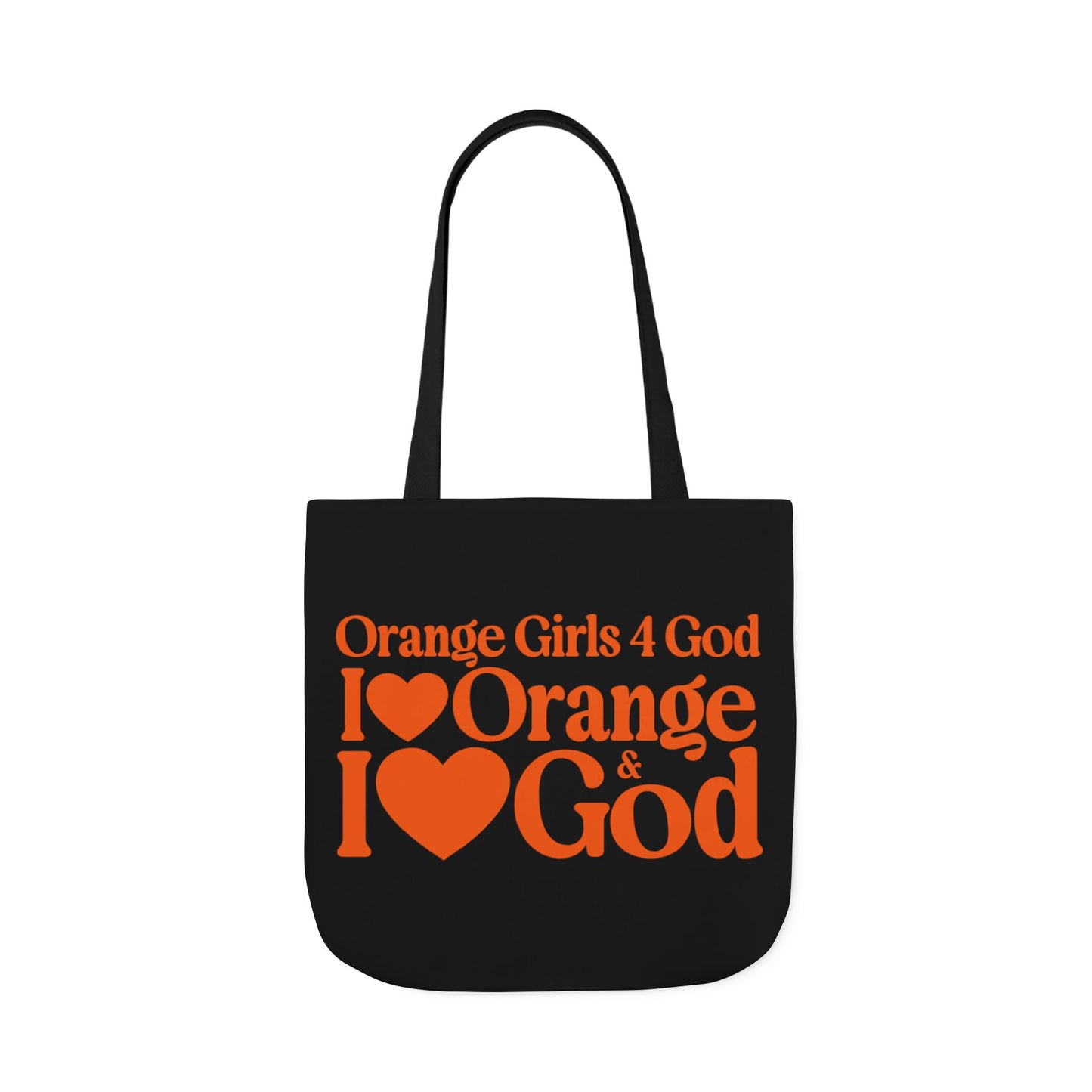 Black Contrast Orange Girls 4 God Tote Bag - You are Warm, Fun, Youthful, Innovative, Happy, Energetic, and Productive!