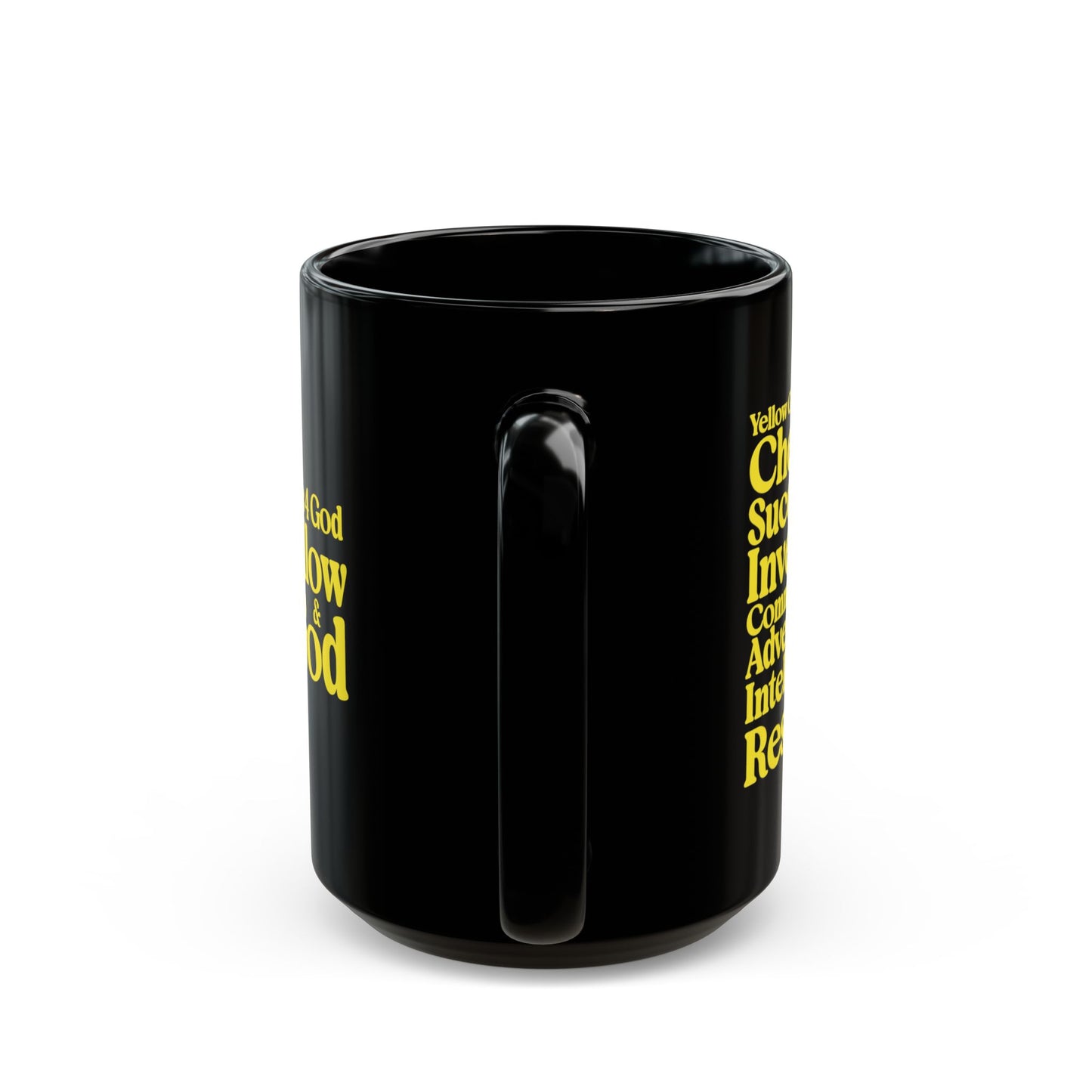 Yellow Girls 4 God Mug - Black Contrast Collection