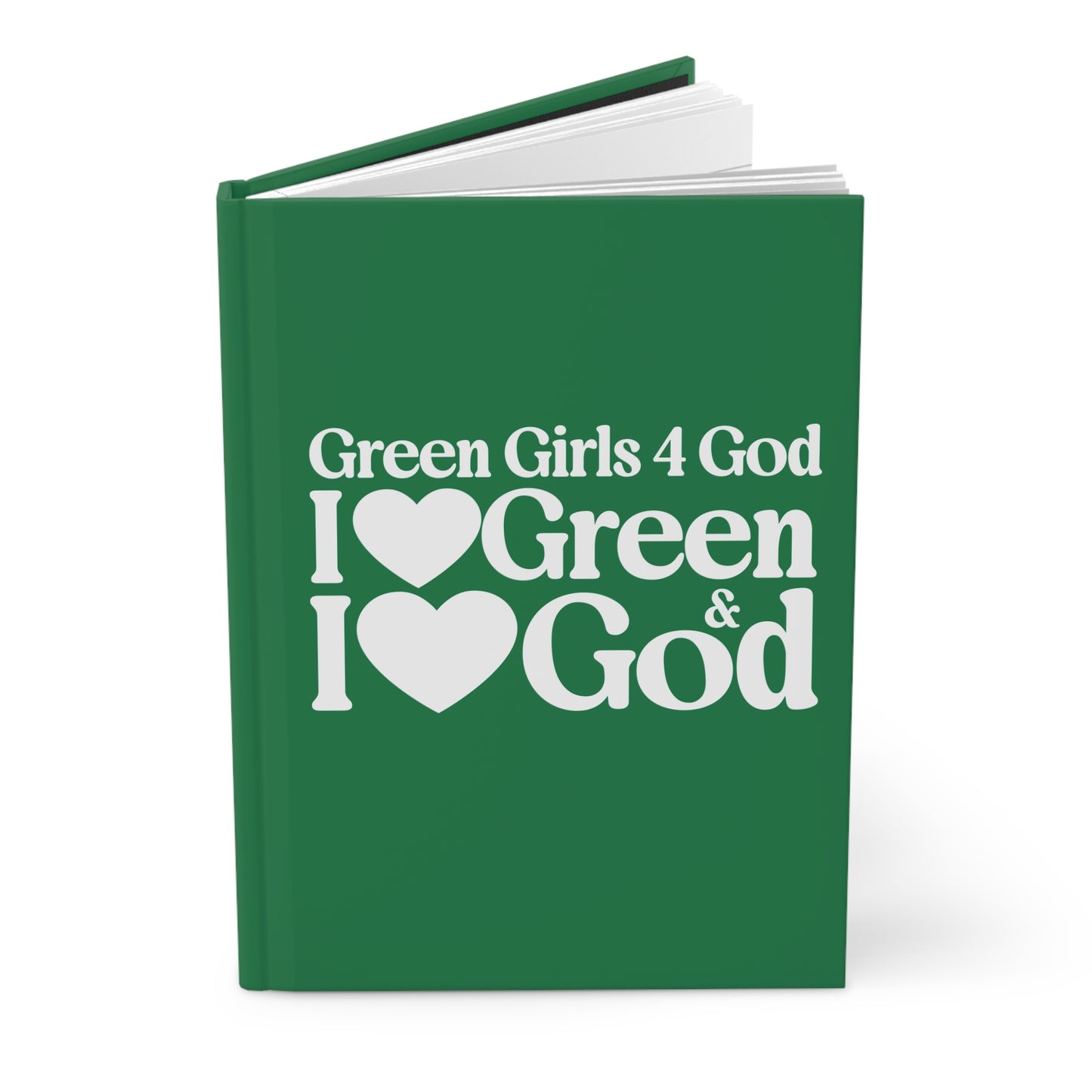Green Girls for God Hardcover Journal – Double-Sided Inspirational Notebook | Matte Hardcover | 150 Lined Pages | Gift for Women & Girls