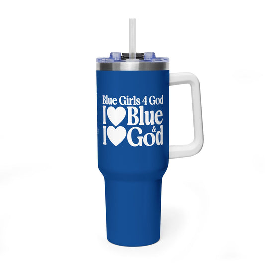 Blue Girls 4 God Colorful Tumbler - Faith Filled Women Who Love Blue