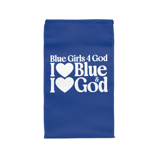 Blue Girls 4 God Lunch Tote – Double-Sided Inspirational Faith Lunch Bag | Insulated Lunch Bag | Gift for Girls & Women