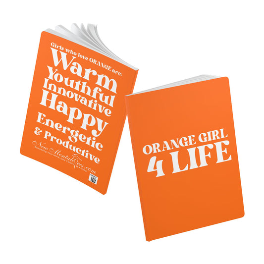 Orange Girl 4 Life Softcover Journal – Double-Sided Inspirational Journal | 100 or 200 Pages | Notebook for Girls & Women Who Love Orange