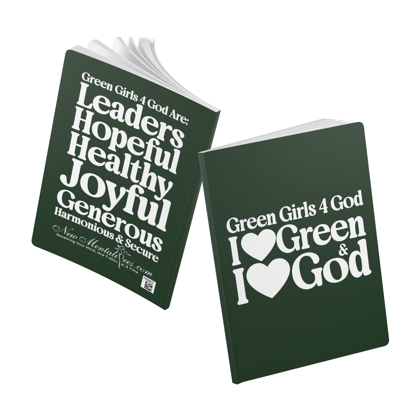 Green Girls 4 God Softcover Journal – Double-Sided Inspirational Faith Journal | 100 or 200 Pages | Notebook for Girls & Women Who Love God