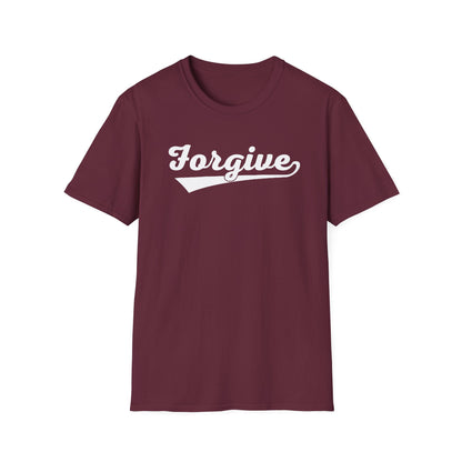 HomeRun Forgive Unisex T-Shirt | Baseball Script Tee | Inspirational Graphic Shirt | Positive Message Apparel | Motivational Unisex Shirt