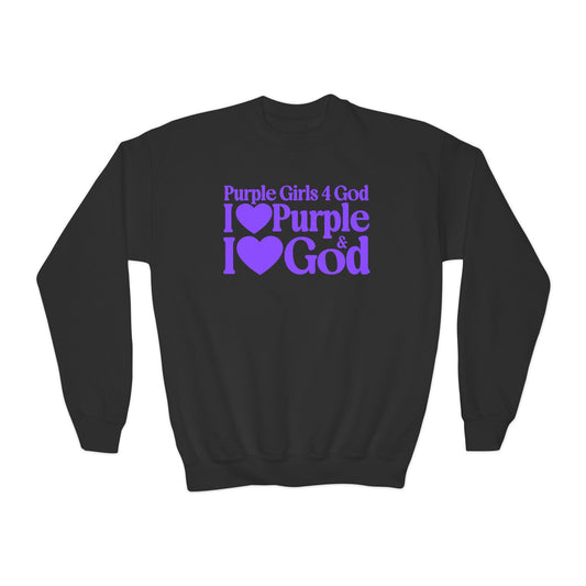 Purple Girls 4 God Youth Sweatshirt