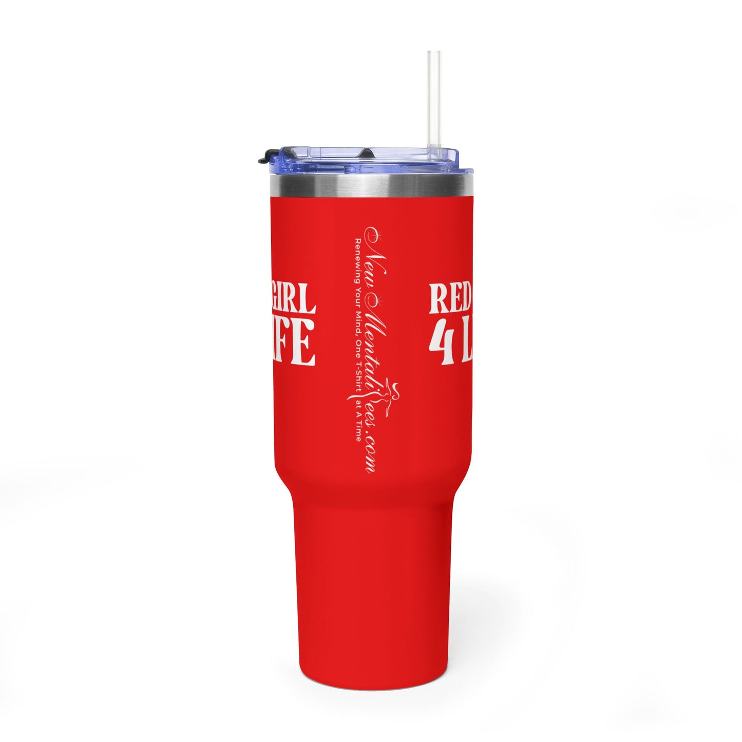 Red Girl 4 Life 40 oz Red Tumbler - Cute, Red, Positive, Affirmation, Inspirational, Double Sided, Insulated Tumbler
