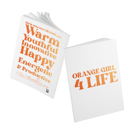 Orange Girl 4 Life (White) Softcover Journal – Double-Sided Inspirational Journal | 100 or 200 Pages | Notebook for Girls & Women Who Love Orange