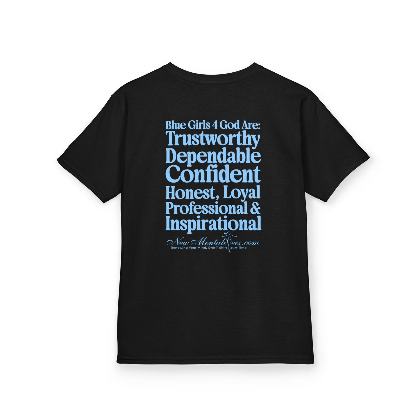 Blue Girls 4 God Youth T-shirt | Black Contrast
