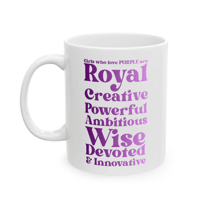 Purple Girl 4 Life Black Mug - Positive Affirmation, Cute, Inspirational Double Sided, 11oz & 15oz Mug, Great Gift