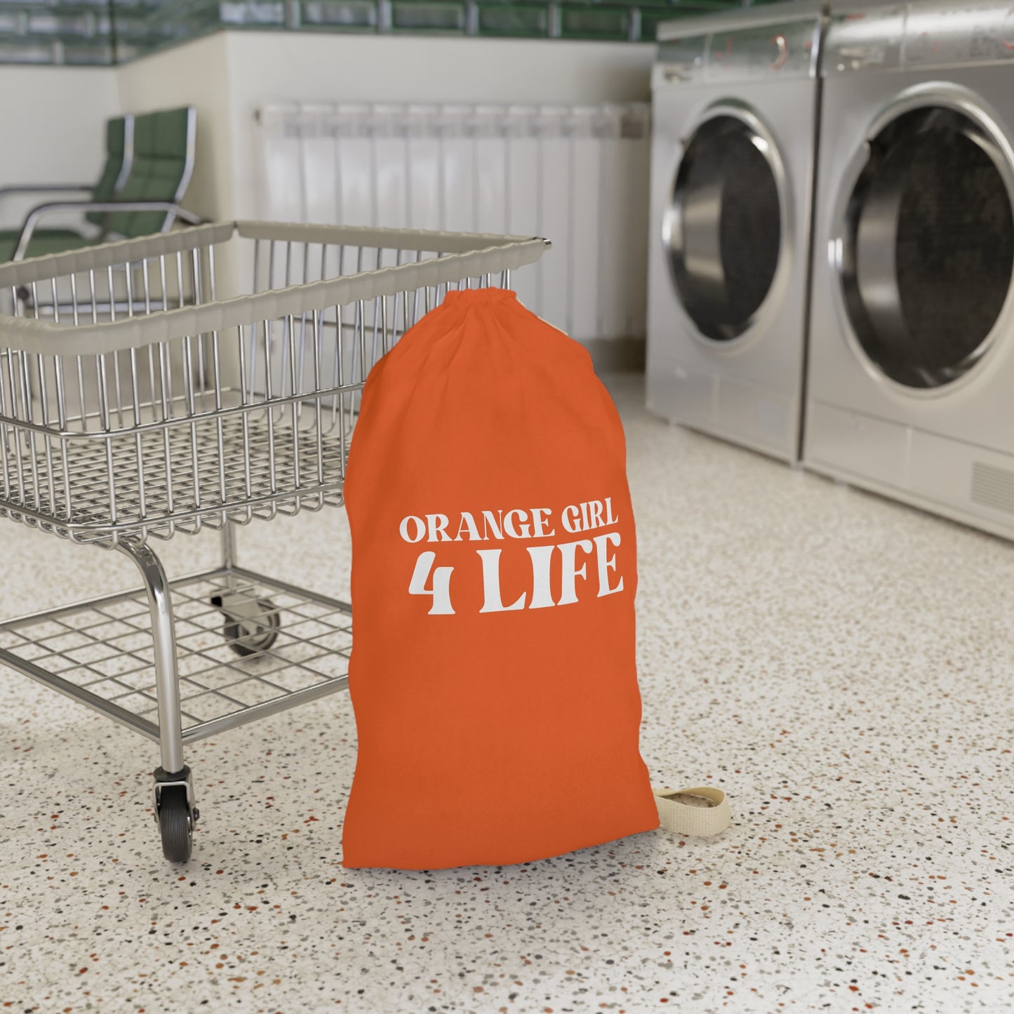 Orange Girl 4 Life Laundry Bag – Double-Sided Inspirational Orange Girl Laundry Sack | Spun Polyester Drawstring Bag
