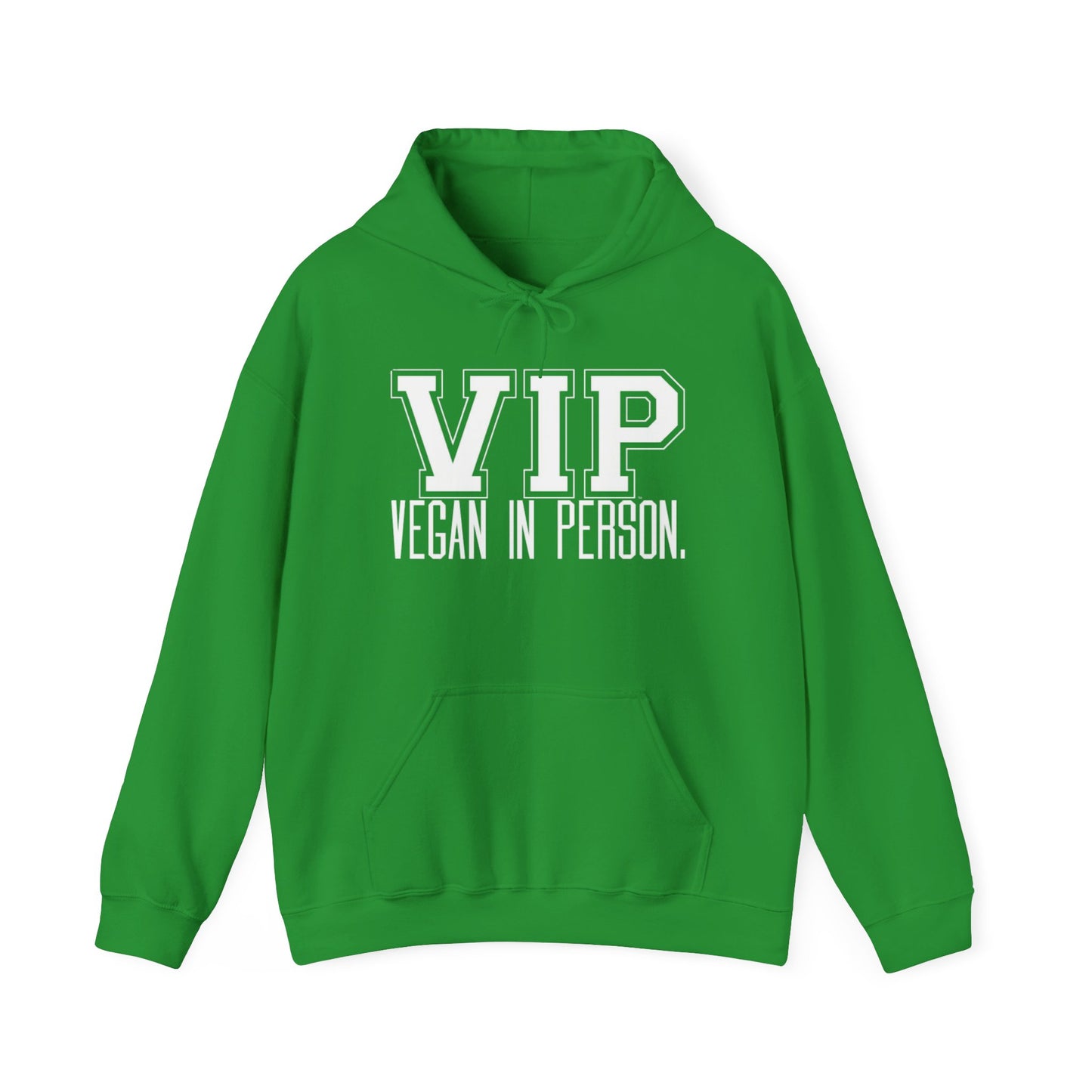 VIP Vegan Unisex Hoodie, Vegan In Person Statement Conversation Starter Hooded Sweatshirt