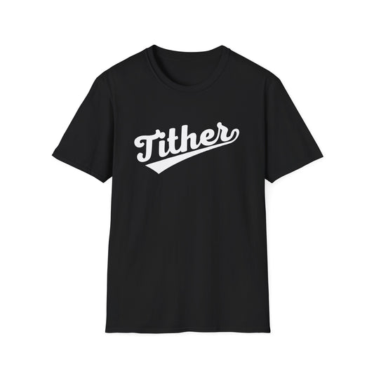 HomeRun Tither T-Shirt | Baseball Script Tee | Inspirational Giving Shirt | Positive Lifestyle Apparel | Motivational Graphic Tee