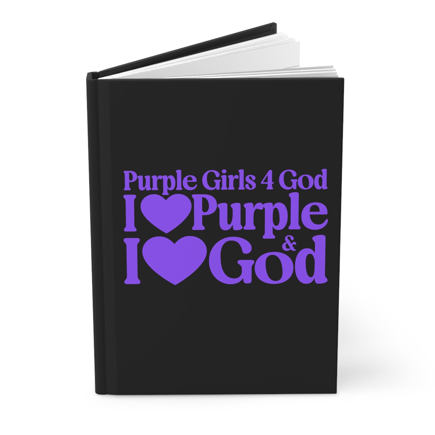 Purple Girls for God Black Hardcover Journal – Double-Sided Inspirational Notebook | Matte Hardcover | 150 Lined Pages | Gift for Women & Girls