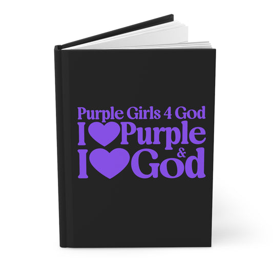 Purple Girls for God Black Hardcover Journal – Double-Sided Inspirational Notebook | Matte Hardcover | 150 Lined Pages | Gift for Women & Girls