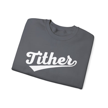 Home Run Tither Sweatshirt | Baseball Script Crewneck | Inspirational Giving Sweatshirt | Motivational Unisex Sweatshirt