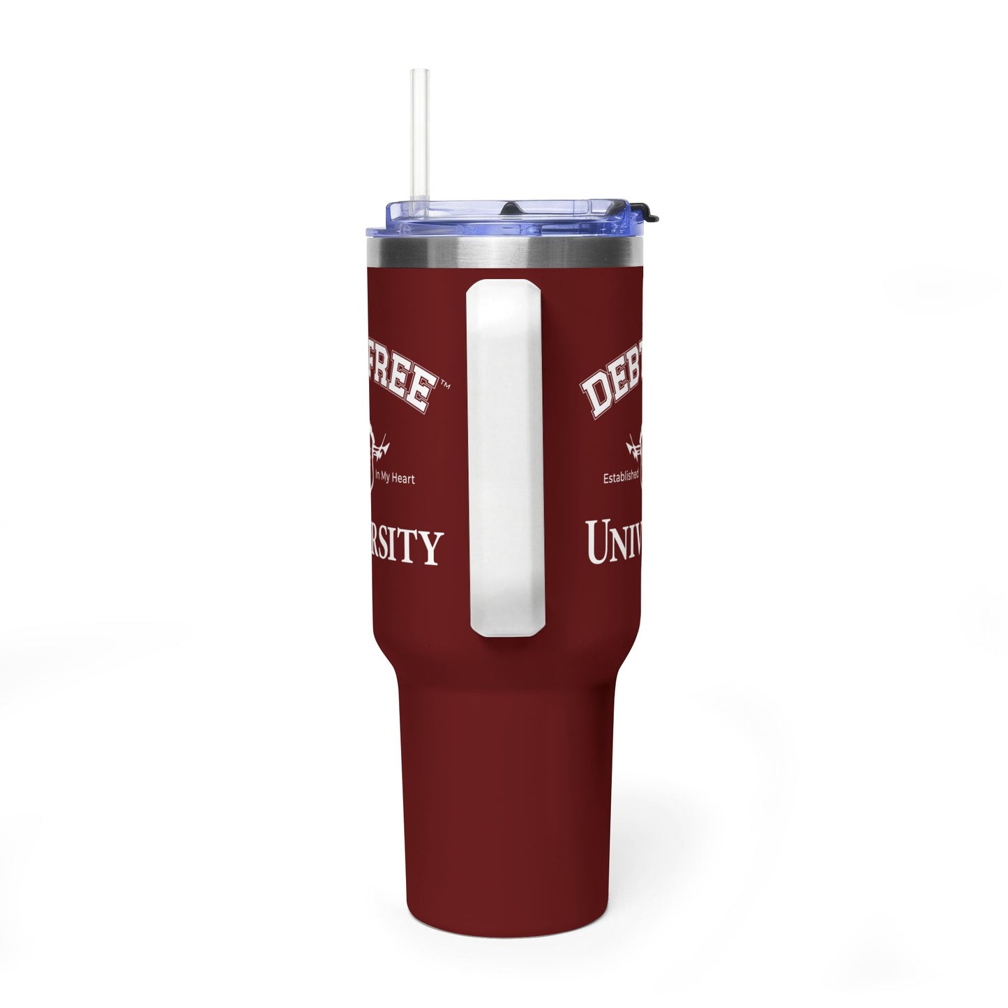 Debt Free University 40oz Tumbler – Financial Freedom Journey Drinkware – Motivational Coffee Cup – Graduation Gift for Goal-Getters