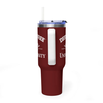 Debt Free University 40oz Tumbler – Financial Freedom Journey Drinkware – Motivational Coffee Cup – Graduation Gift for Goal-Getters